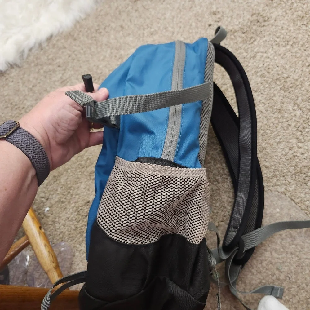 The North Face Melinda Backpack Blue Black Hiking Commuter Laptop Bag Daypack